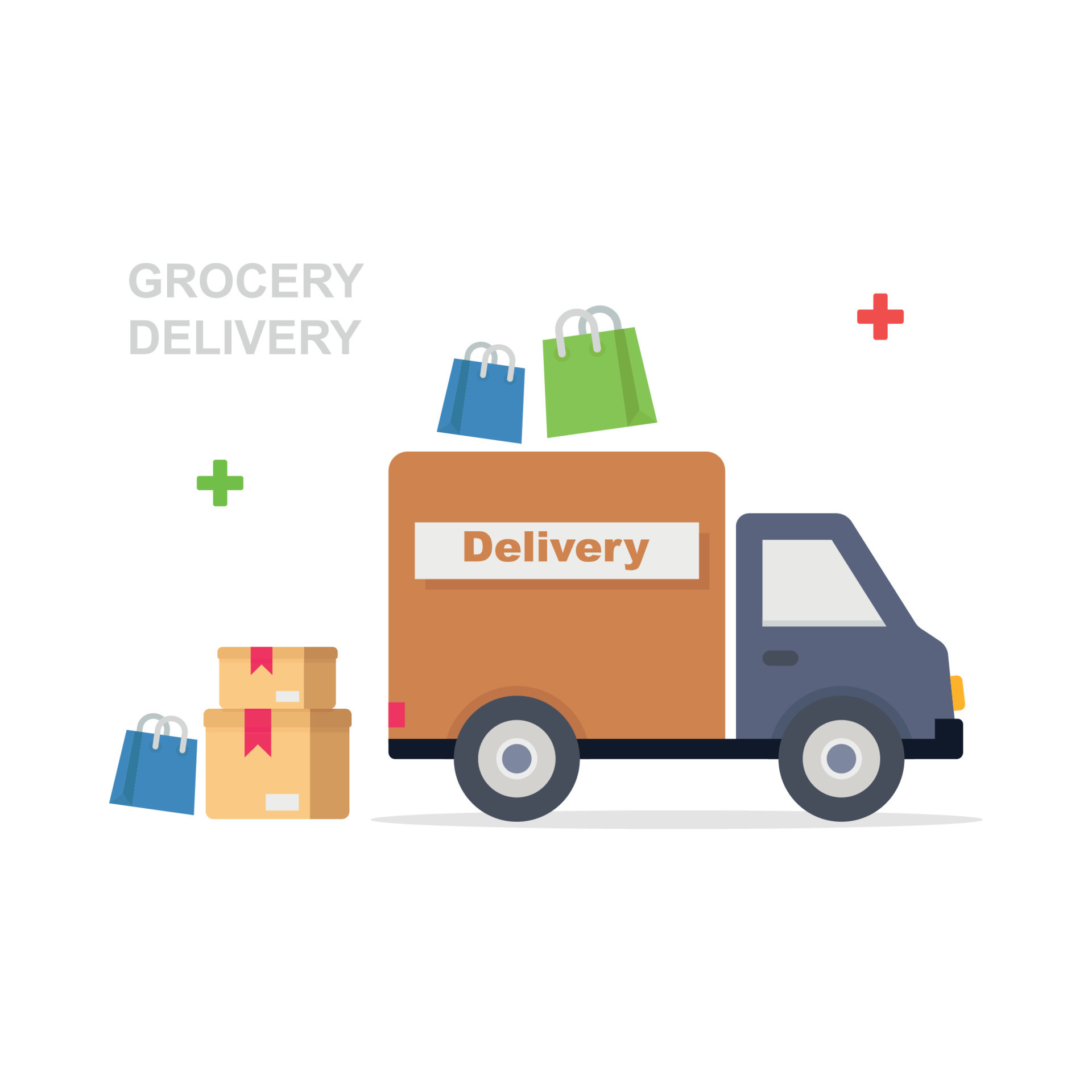 Order groceries online shopping. Pick up point in food supermarket