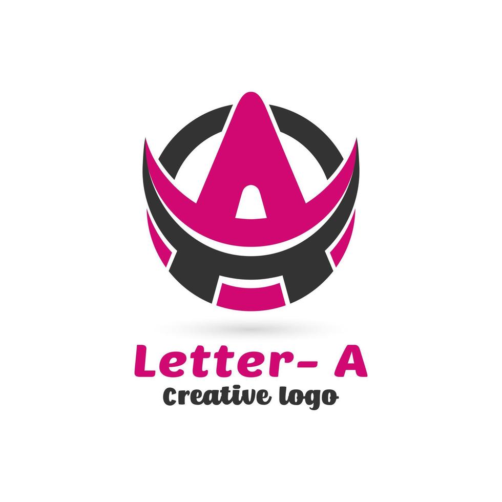 letra una plantilla de elemento de logotipo, icono abstracto de forma de círculo vector