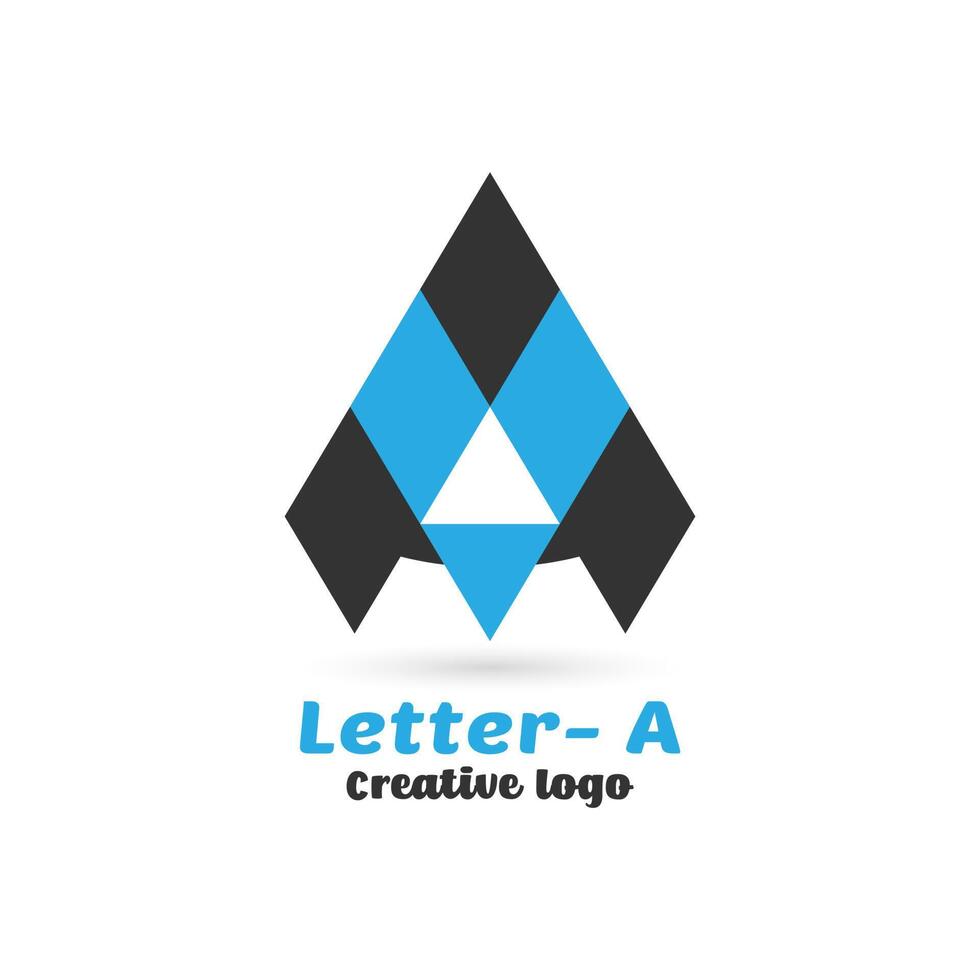 letter a logo template element, triangle shape abstract icon vector