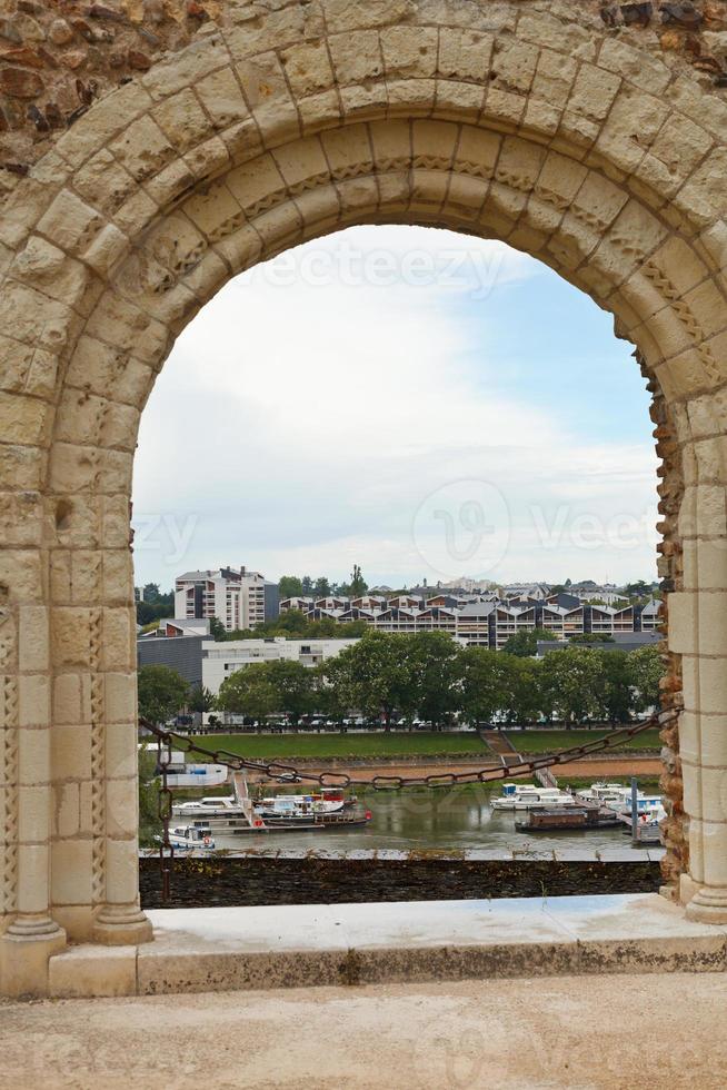 view of urban port from Angers Castle photo