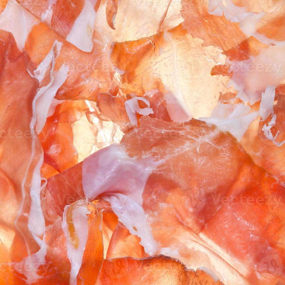 background from sliced ham Prosciutto di Parma photo