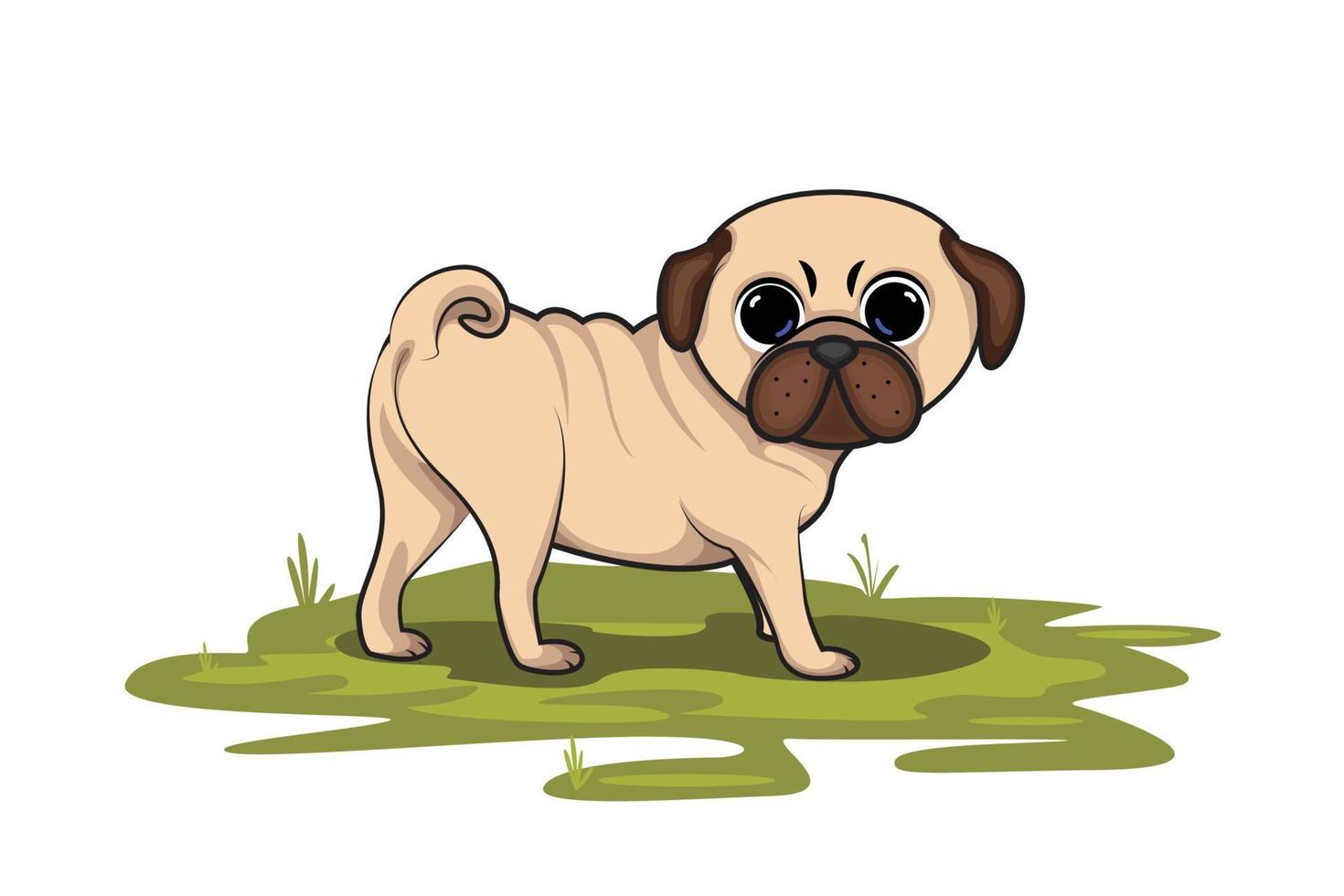 ilustración de pug ilustración de vector premium