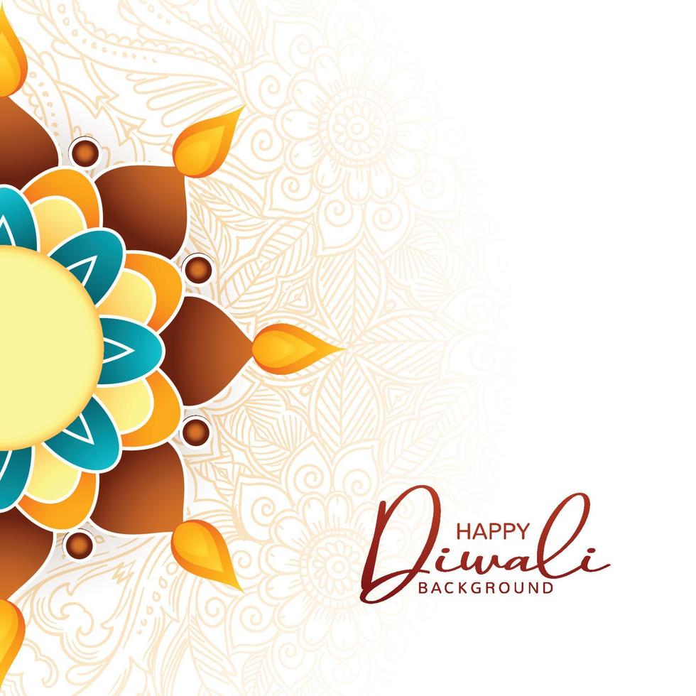 hermoso fondo feliz de la tarjeta de felicitación de diwali vector