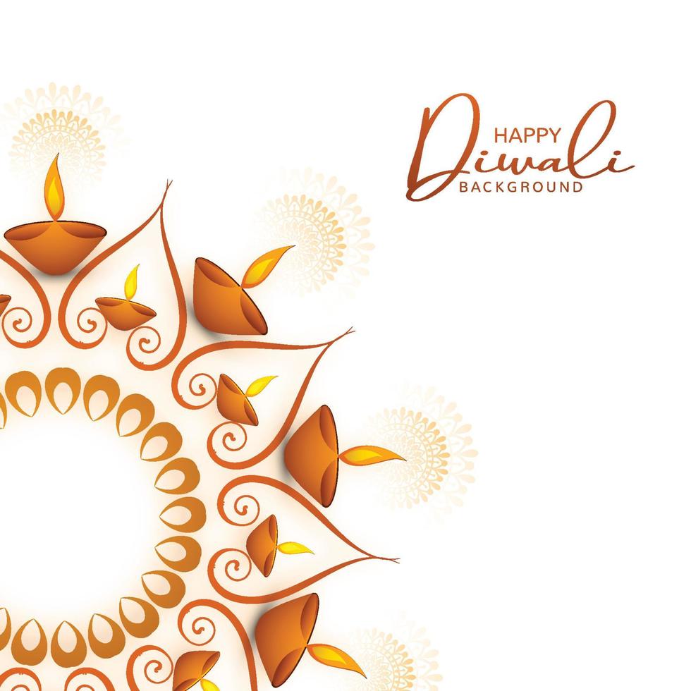 elegante tarjeta de felicitación feliz diwali celebración fondo vector