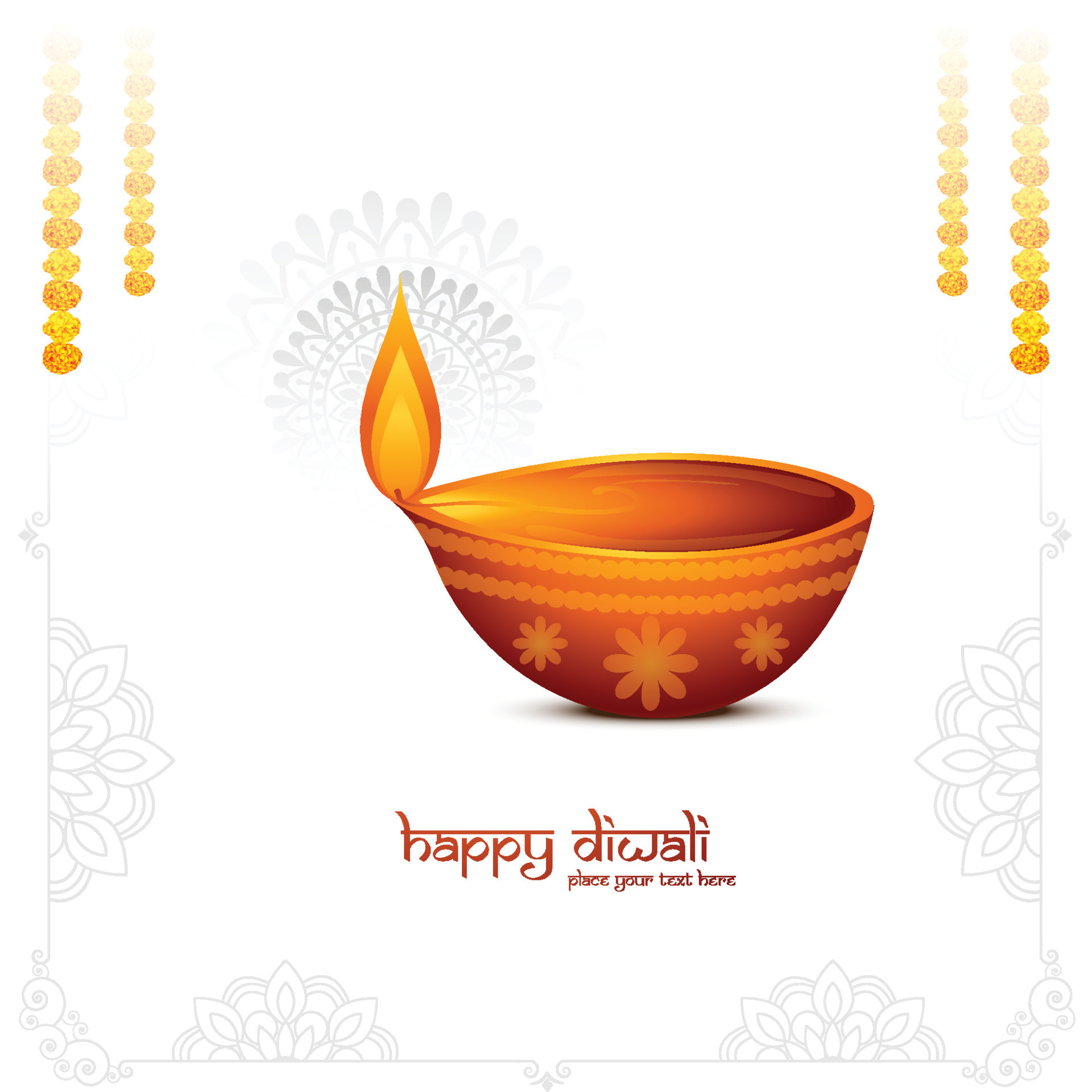 Diwali Greetings Backgrounds | Holiday, Orange, White, Yellow Templates |  Free PPT Grounds