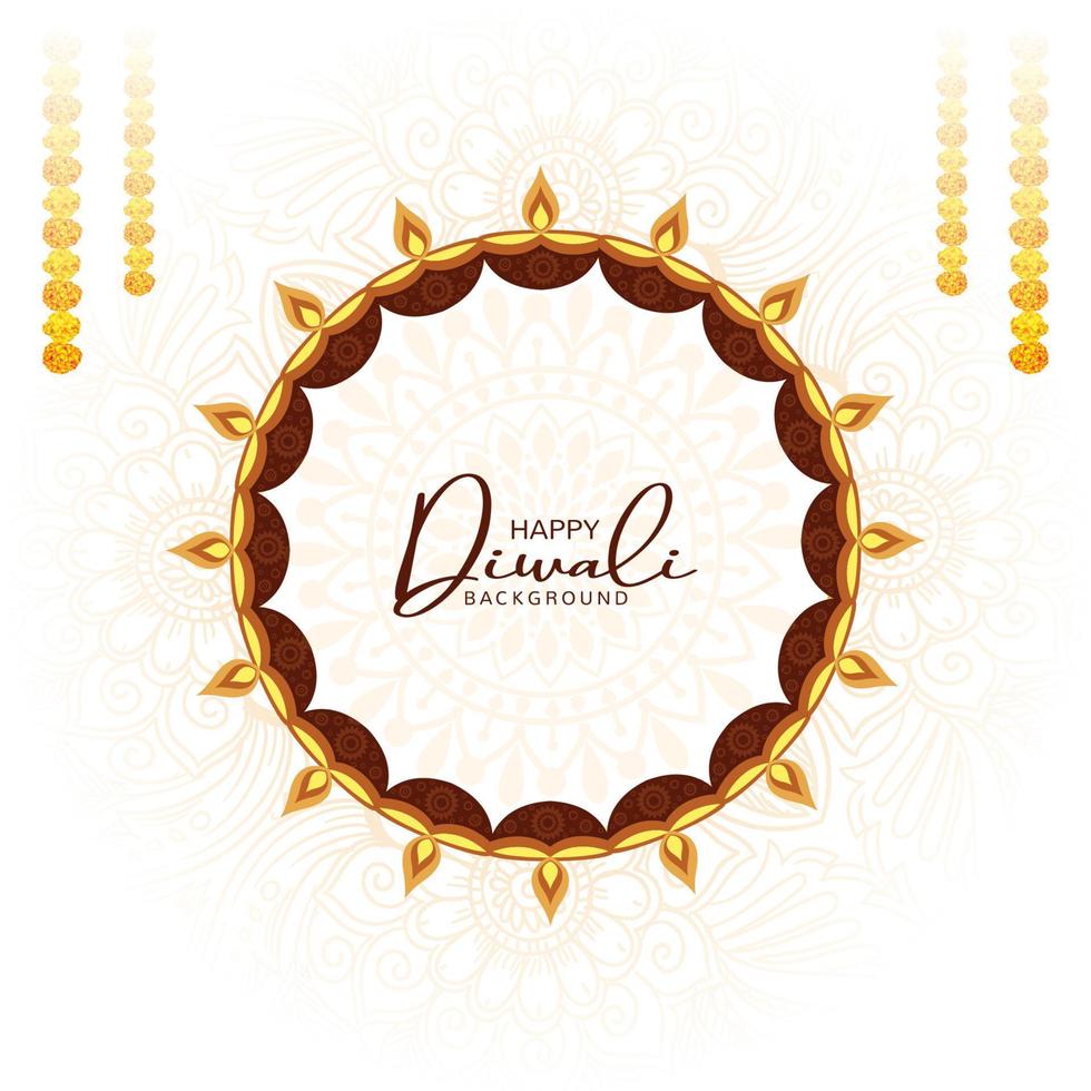 Beautiful card happy diwali celebration holiday background vector