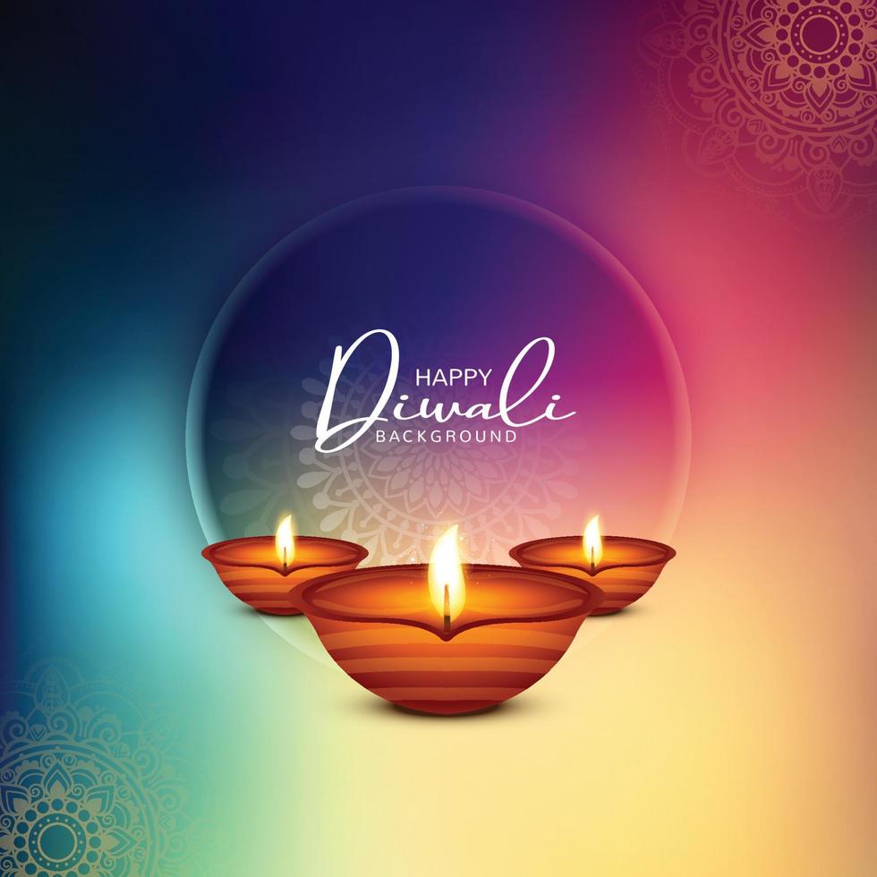 Illustration or greeting card for happy diwali festival holiday background vector