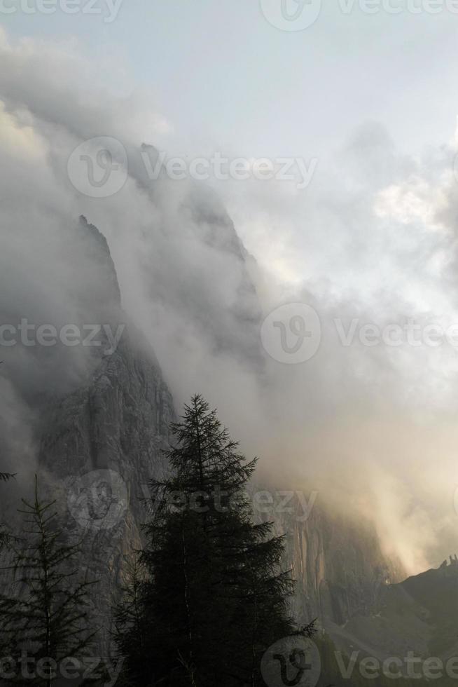 Dramatic sky over the mountains in the European Alps photo