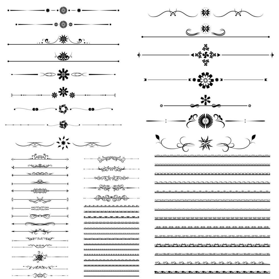 colección de diseño de vector divisor y borde