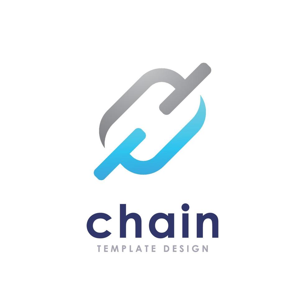 Chain and technology vector logo concept