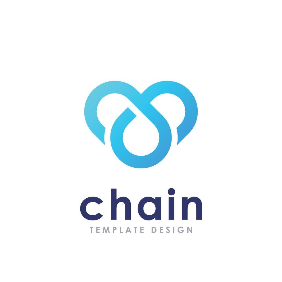 Chain and technology vector logo concept