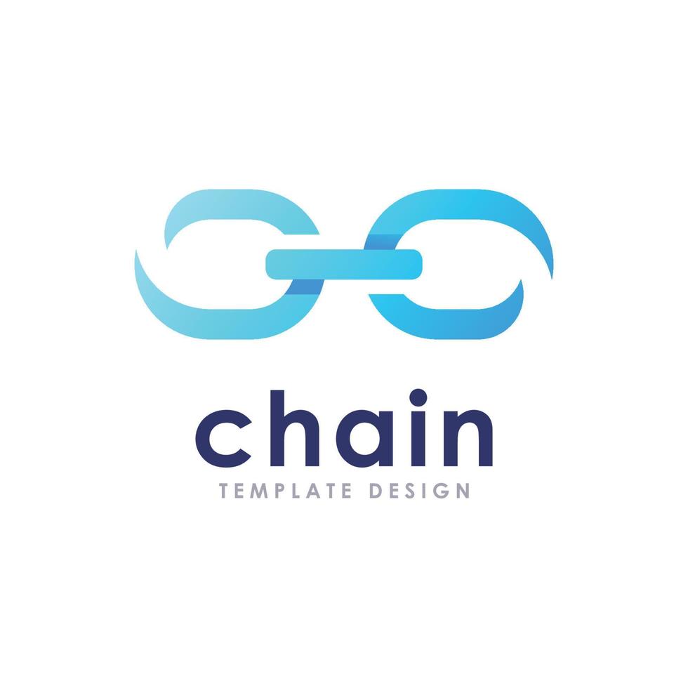 Chain and technology vector logo concept