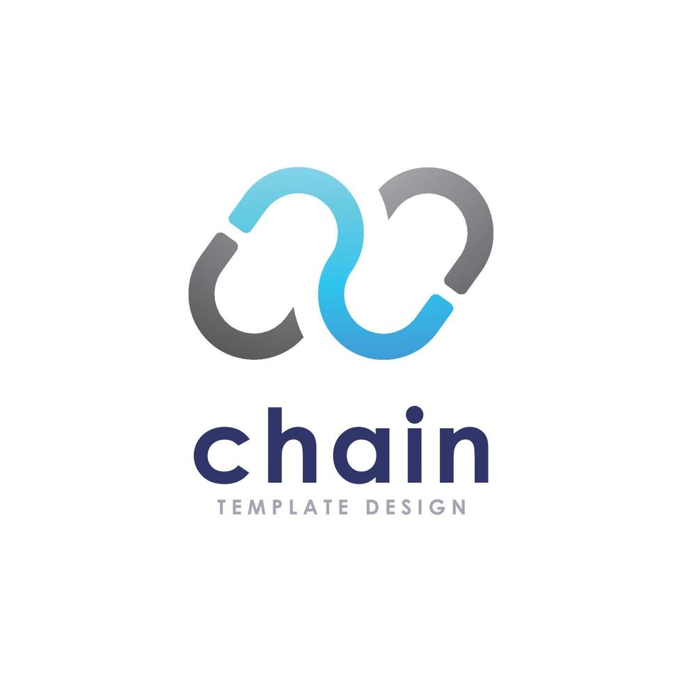 Chain and technology vector logo concept