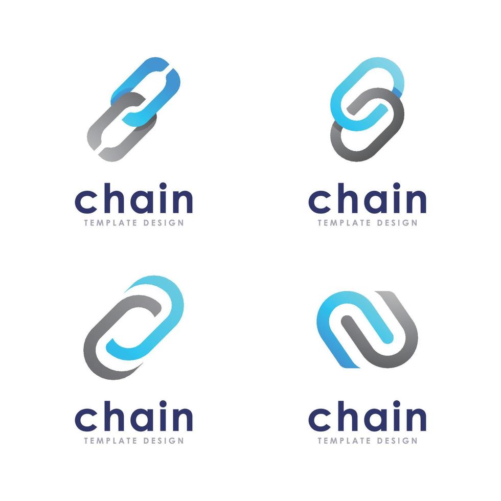 Chain and technology vector logo concept