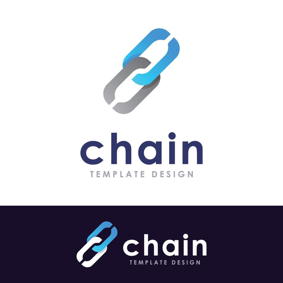 Chain and technology vector logo concept