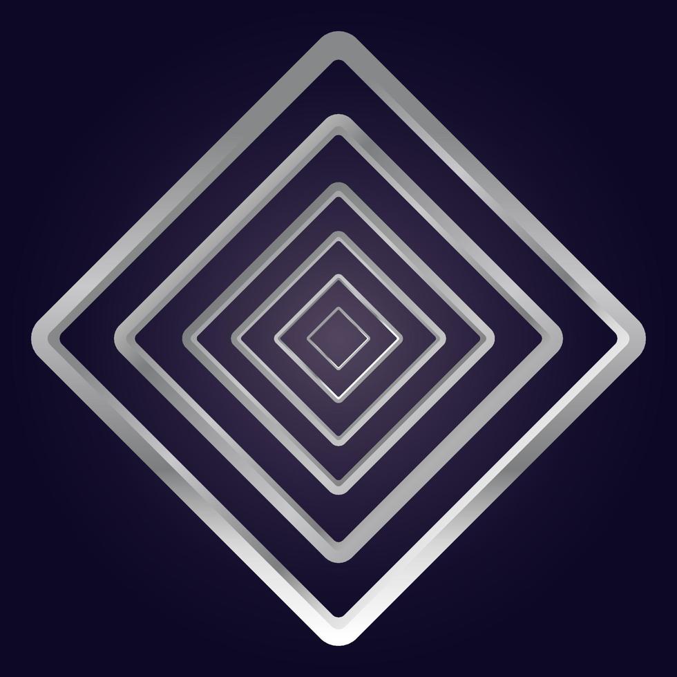 silver square on black background vector
