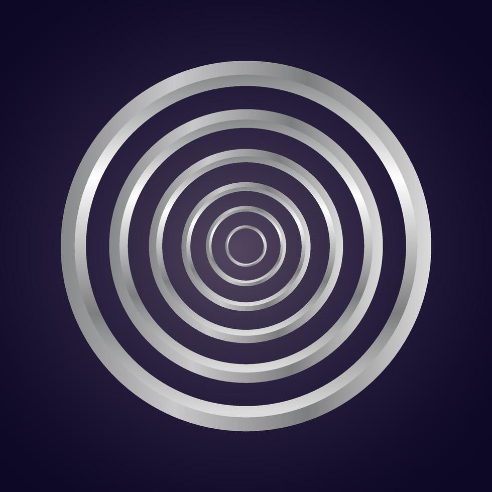 silver circle on black background vector