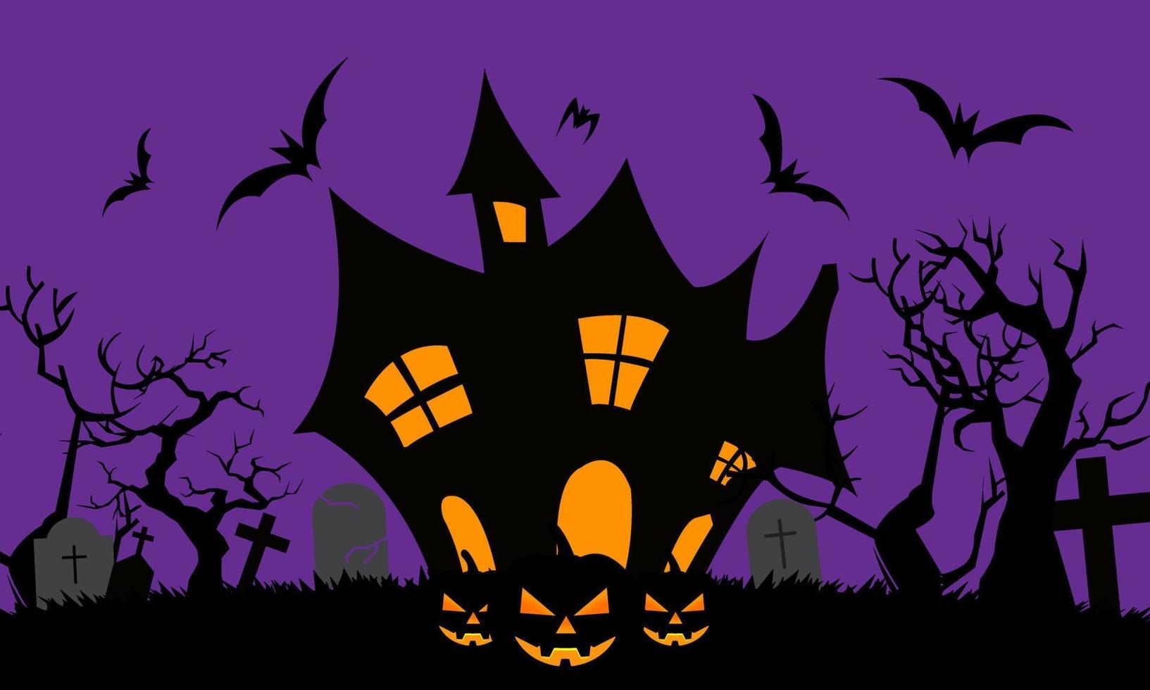 Flat design halloween background, Gradient halloween background ...