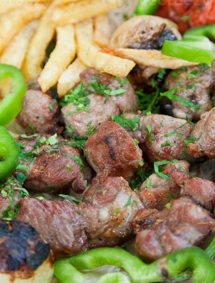 lamb kebab close up photo