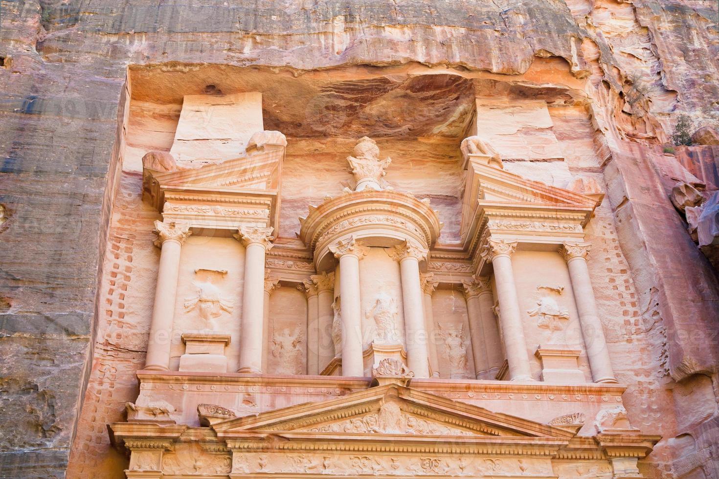 upper level of facade The Treasury in Petra photo