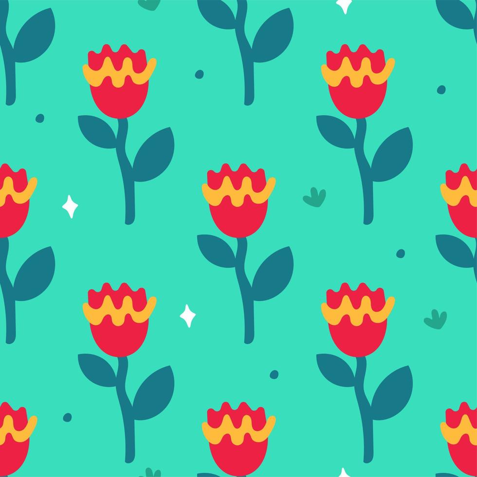 A pattern of flowers in the retro style of the 70s. Good vibes multi-colored picture. Vector illustration
