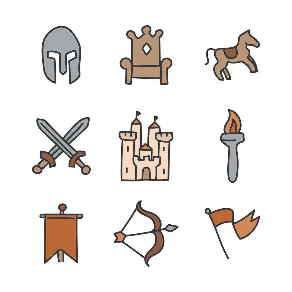 iconos de elementos de juego de tronos vector