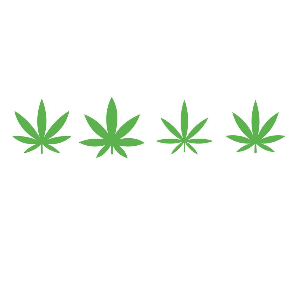 diseño de vector de icono de hoja de marihuana verde