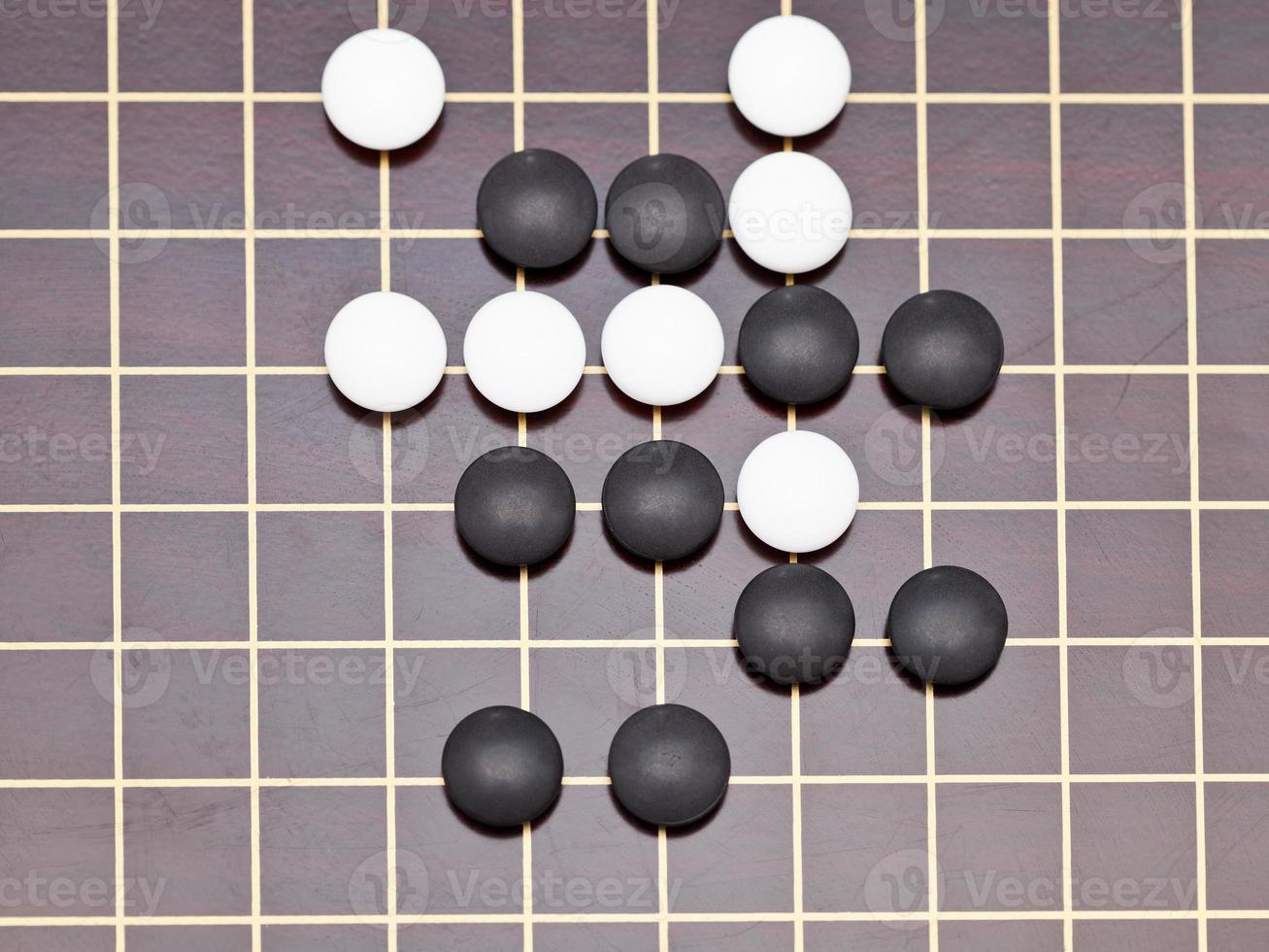 top view position of stones during go game photo