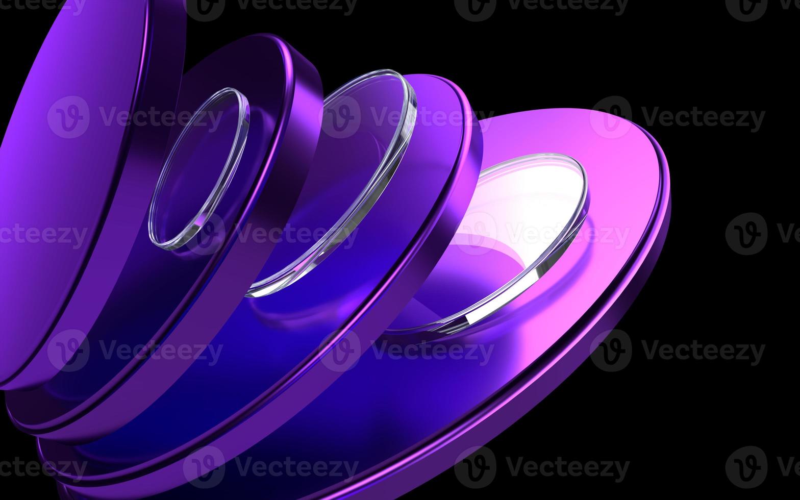 Representación 3d de fondo ultravioleta o púrpura con material de metal y vidrio, objeto de cierre. diseño de fondo moderno y simple. foto