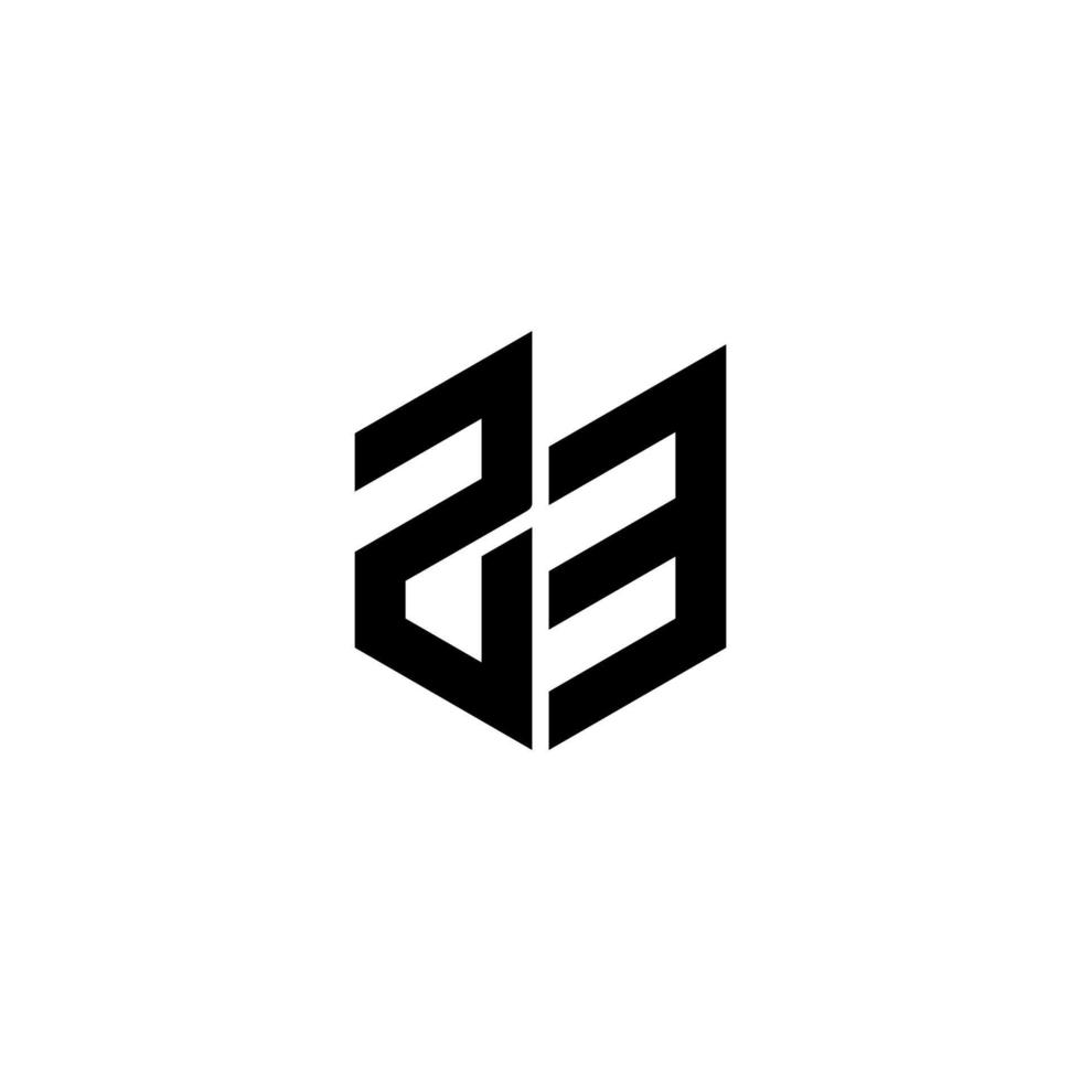 Creative illustration modern number 23 sign geometric logo design template vector