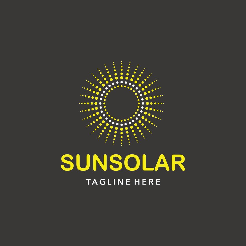 ilustración vectorial logotipo minimalista sol solar vector