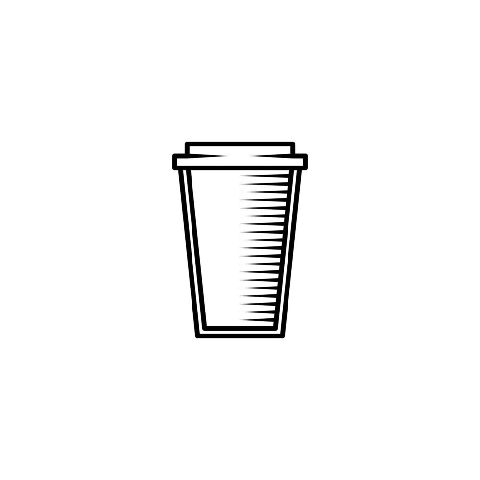 cristalería vacía o icono de vaso de café sobre fondo blanco. simple, línea, silueta y estilo limpio. en blanco y negro. adecuado para símbolo, signo, icono o logotipo vector