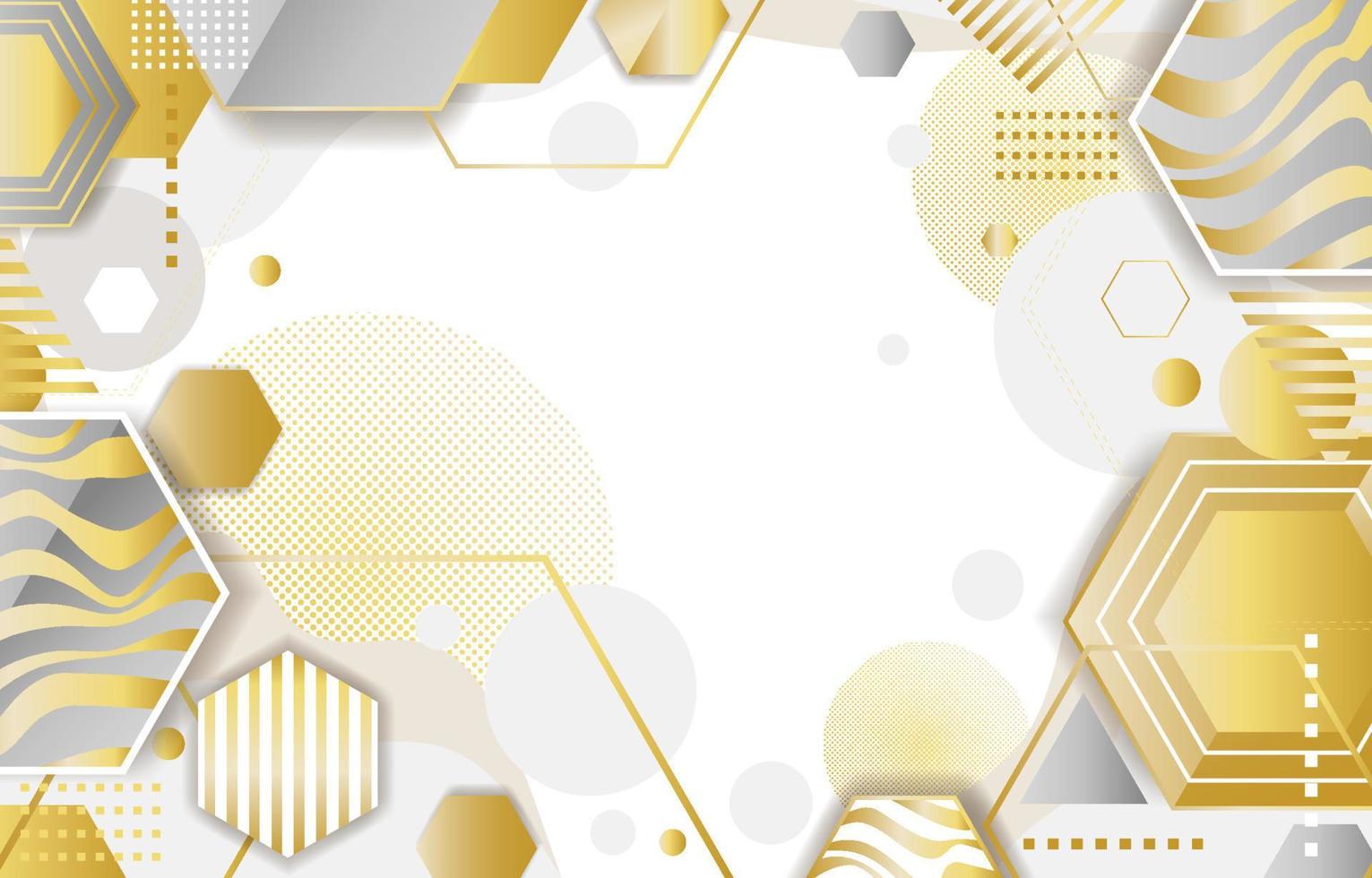 Geometric Gold and White Background vector