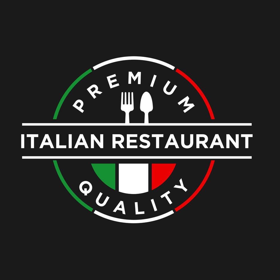 italian restaurant art badge design icon template vector
