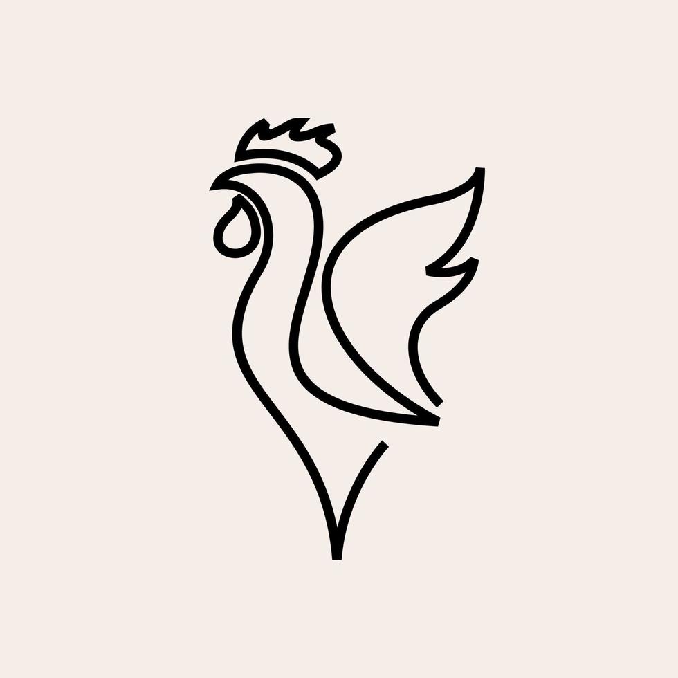 premium weather vane Rooster line design vector