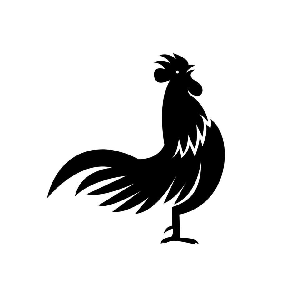 diseño de gallo negro premium vector