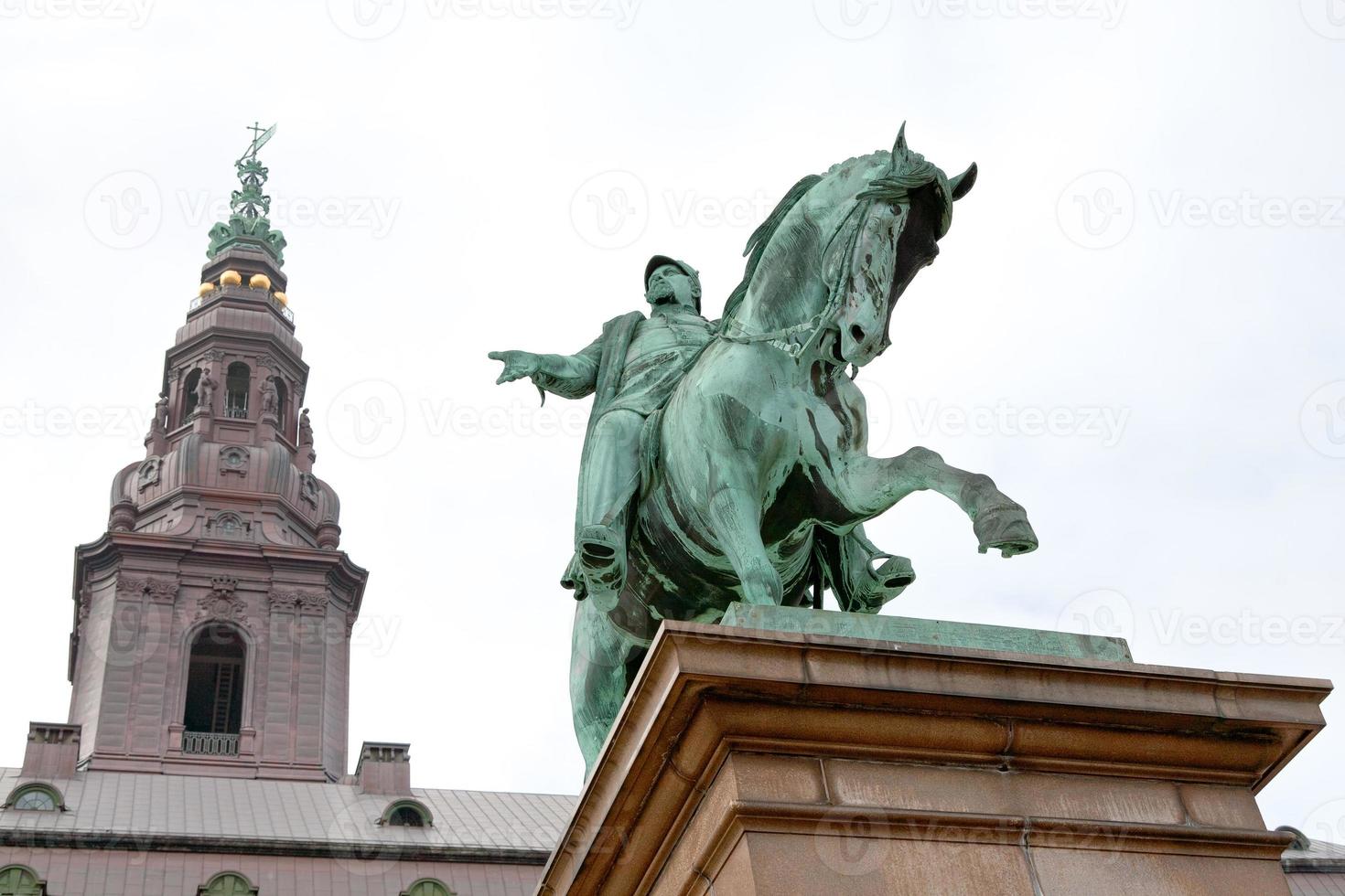 statue King Frederik the VII on Christiansborg Slotsplads in Copenhagen photo