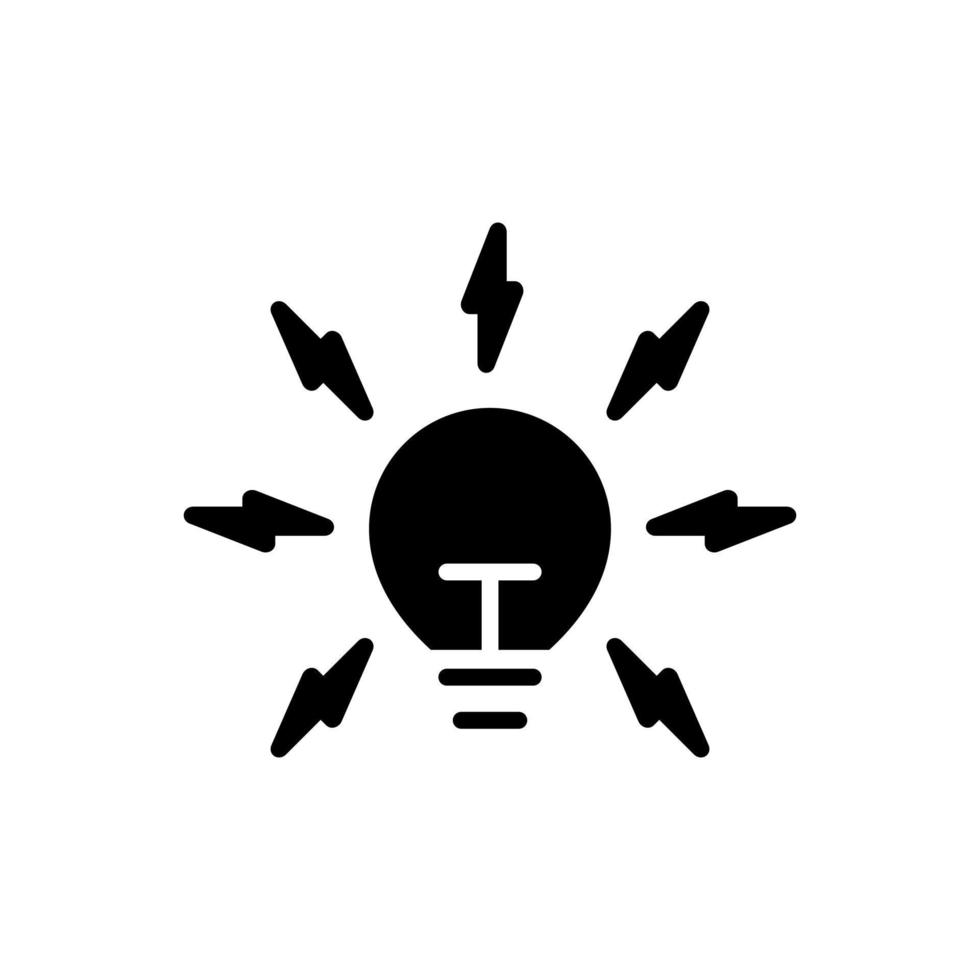 lightbulb with electrical bolt icon vector