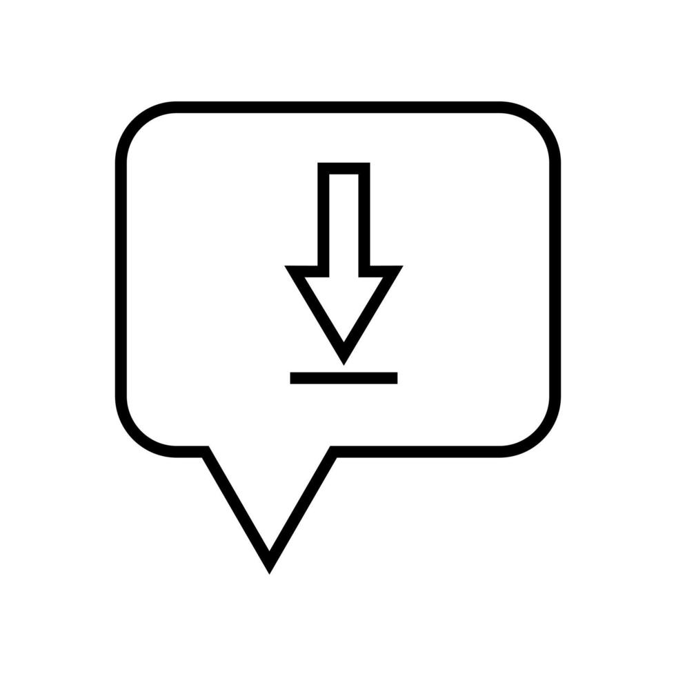 chat bubble with download icon vector