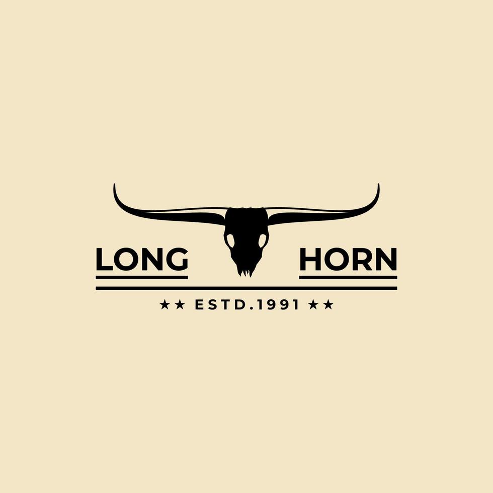 longhorn  logo vintage vector symbol illustration design