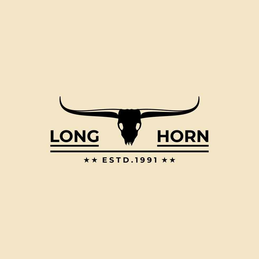 Longhorn logo vintage vector símbolo ilustración diseño