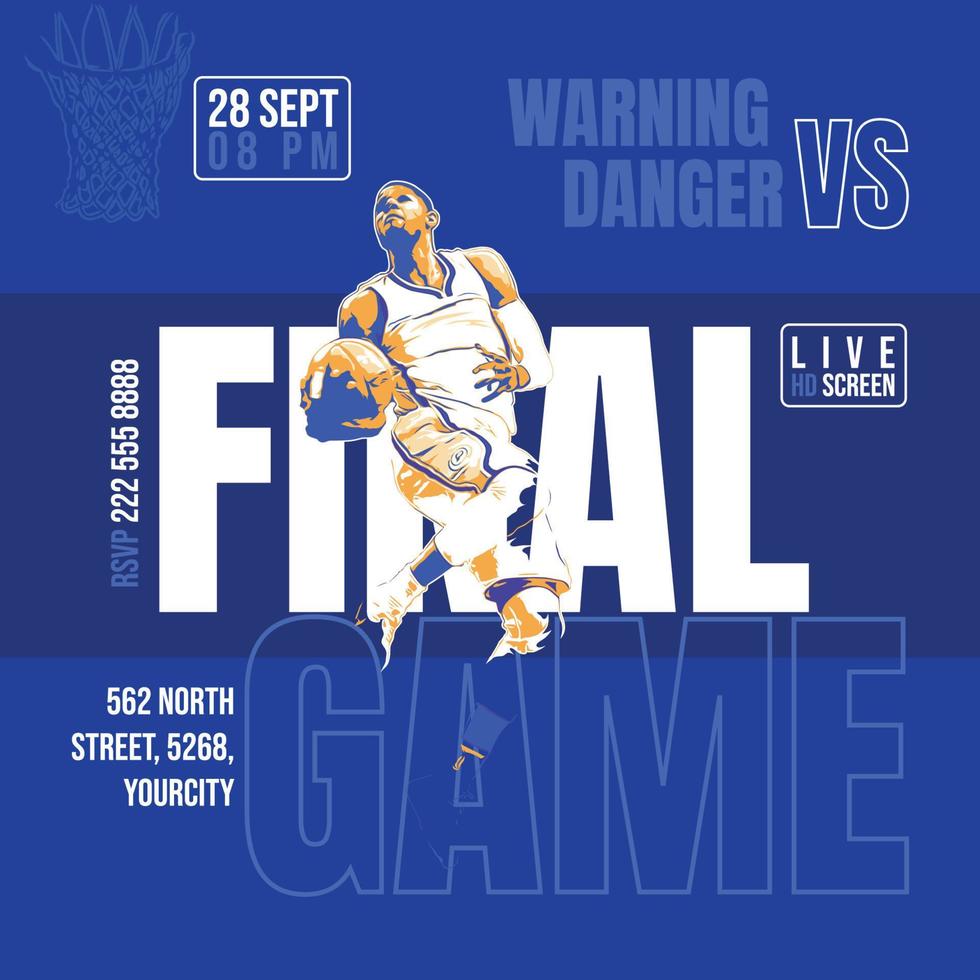 basketball final game flyer template vector