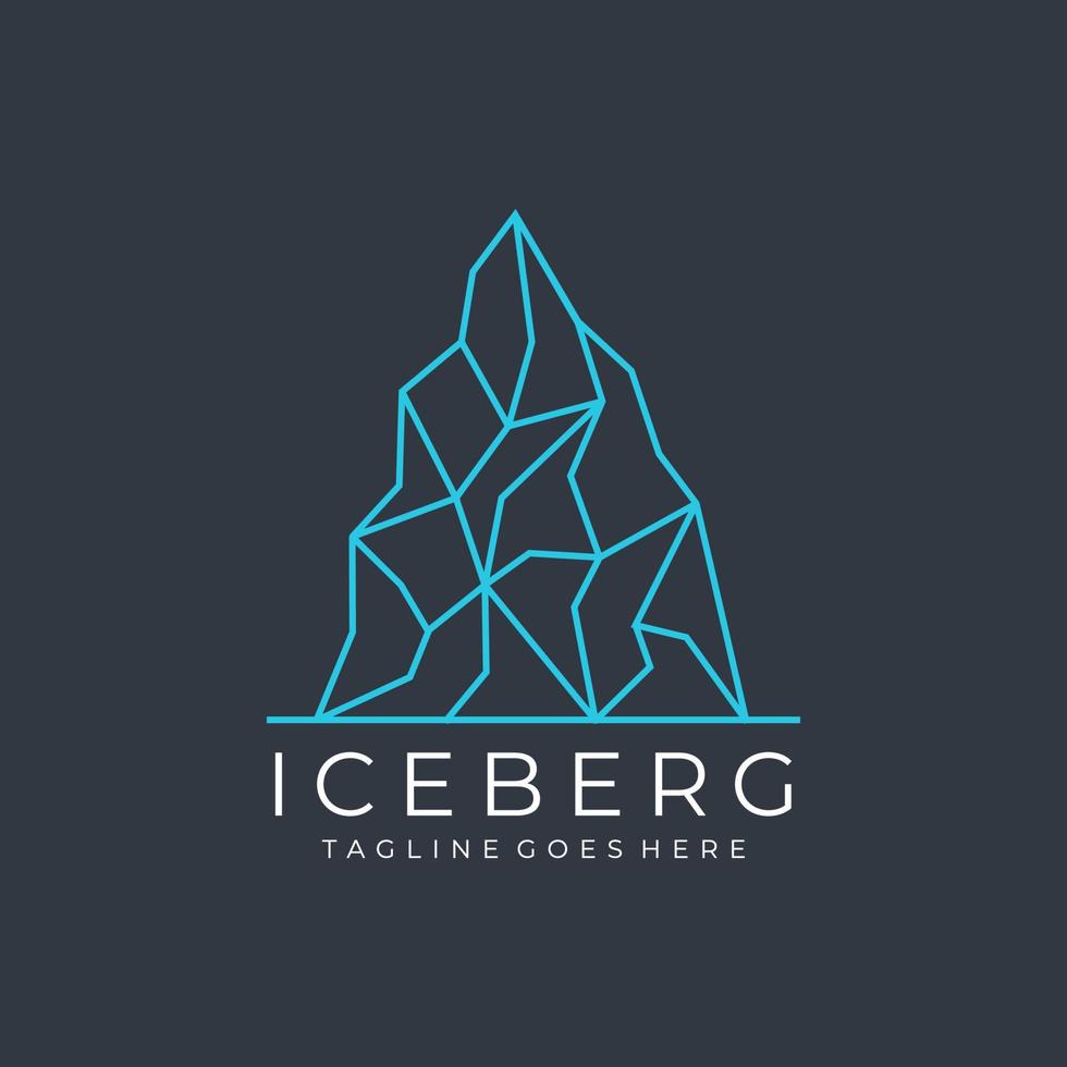 Ilustración de vector de diseño de logotipo de iceberg