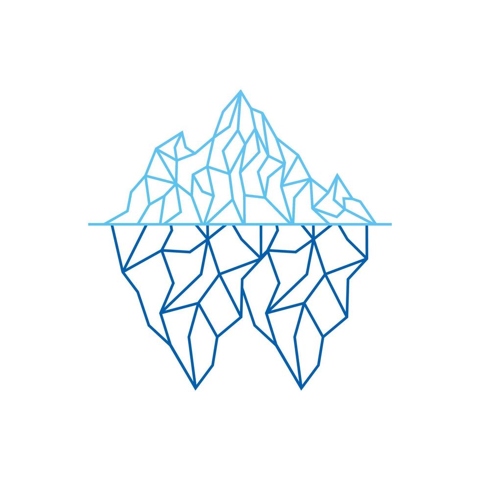 Ilustración de vector de diseño de logotipo de iceberg