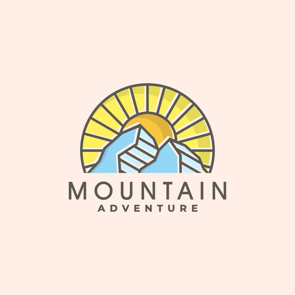 Mountain logo design template vector