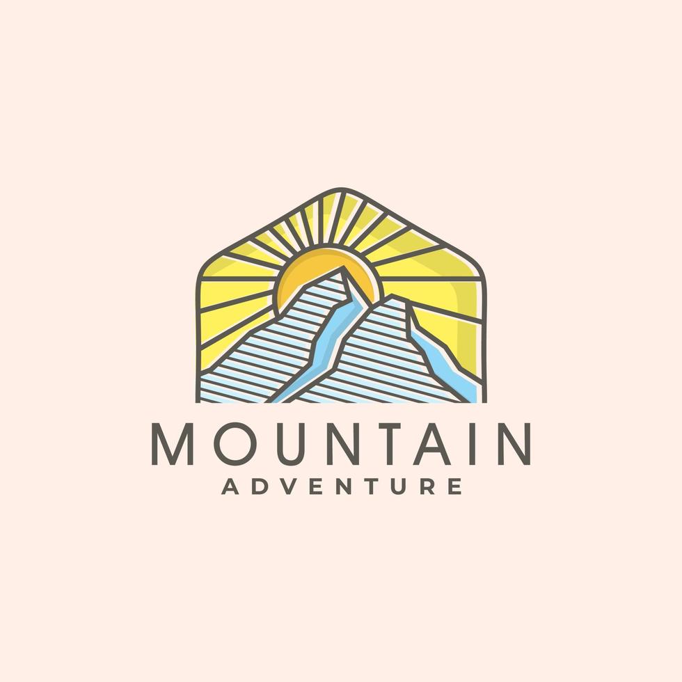 Mountain logo design template vector