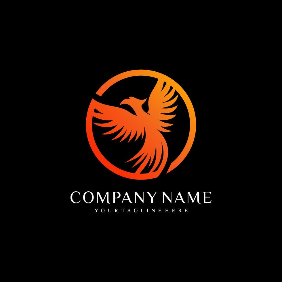 Fire Phoenix logo design template vector