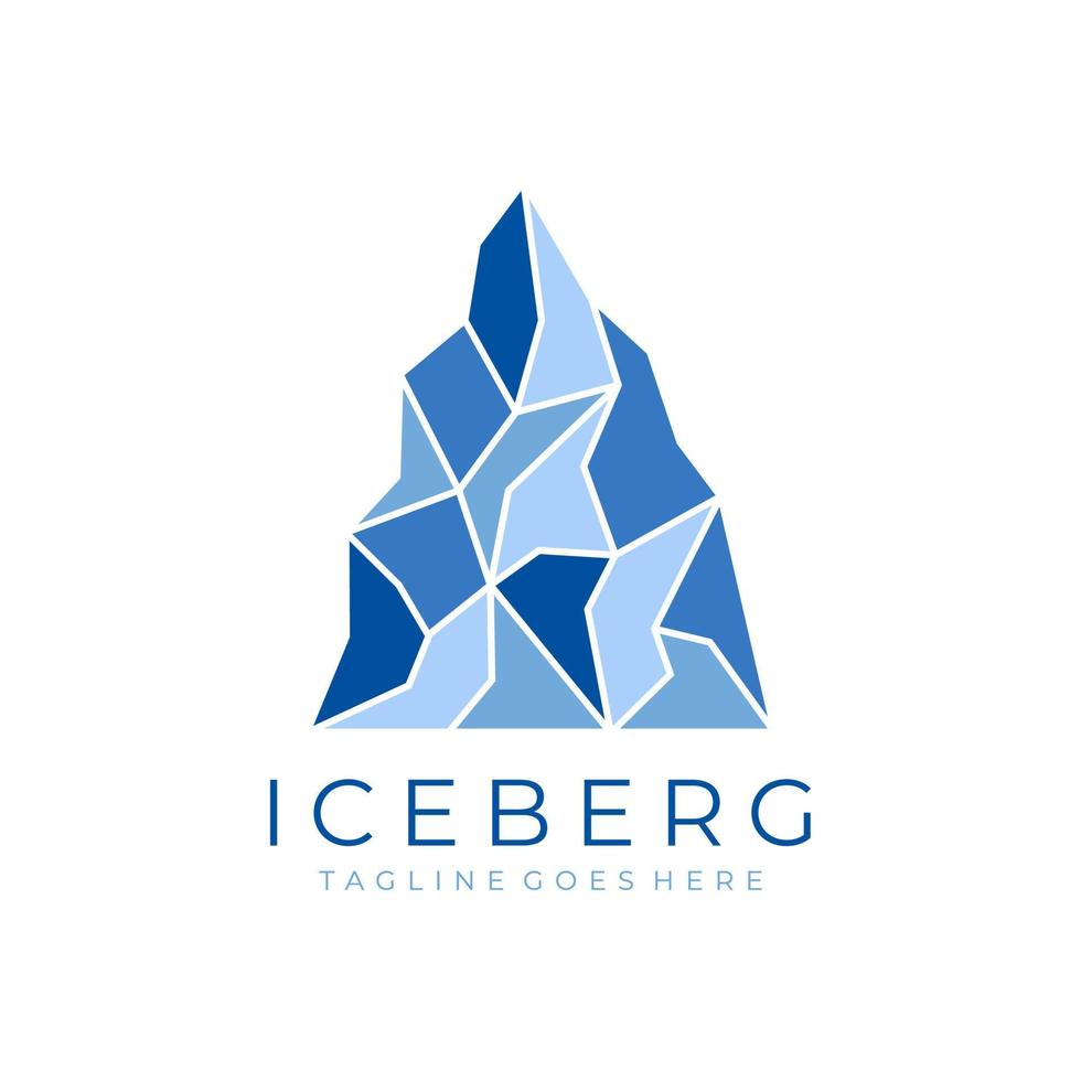 Ilustración de vector de diseño de logotipo de iceberg