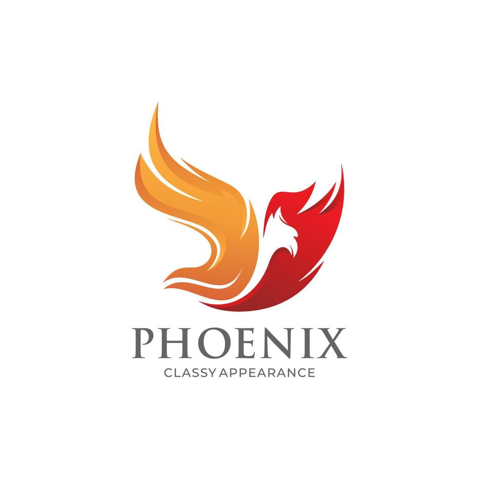 Fire Phoenix logo design template vector
