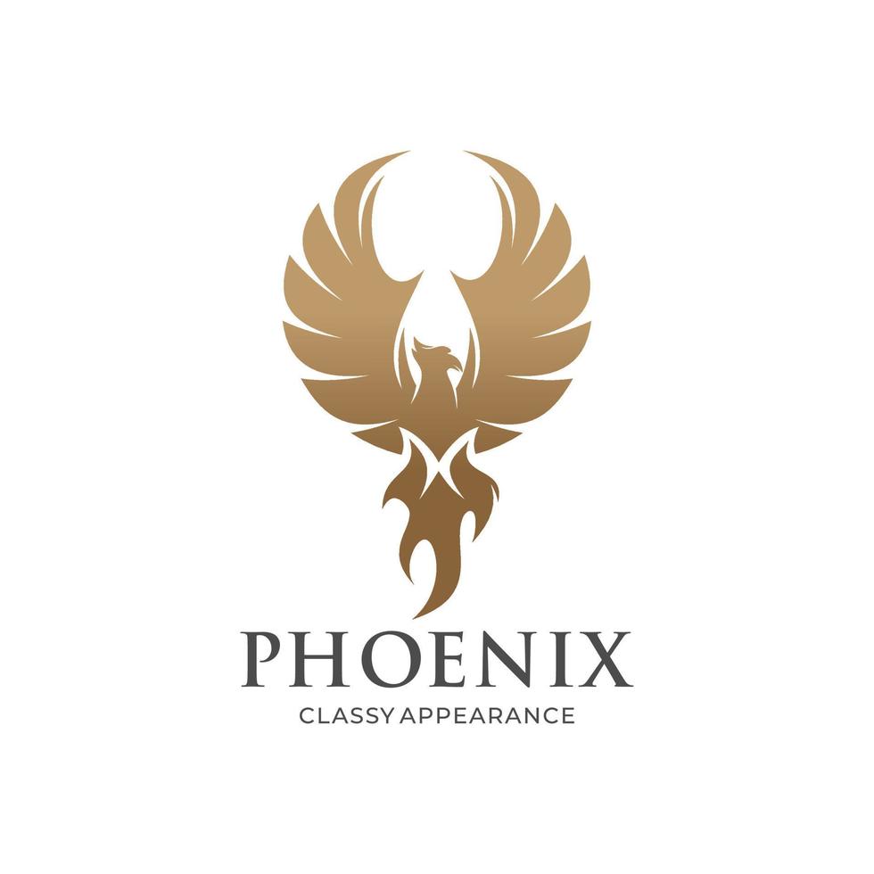 Fire Phoenix logo design template vector